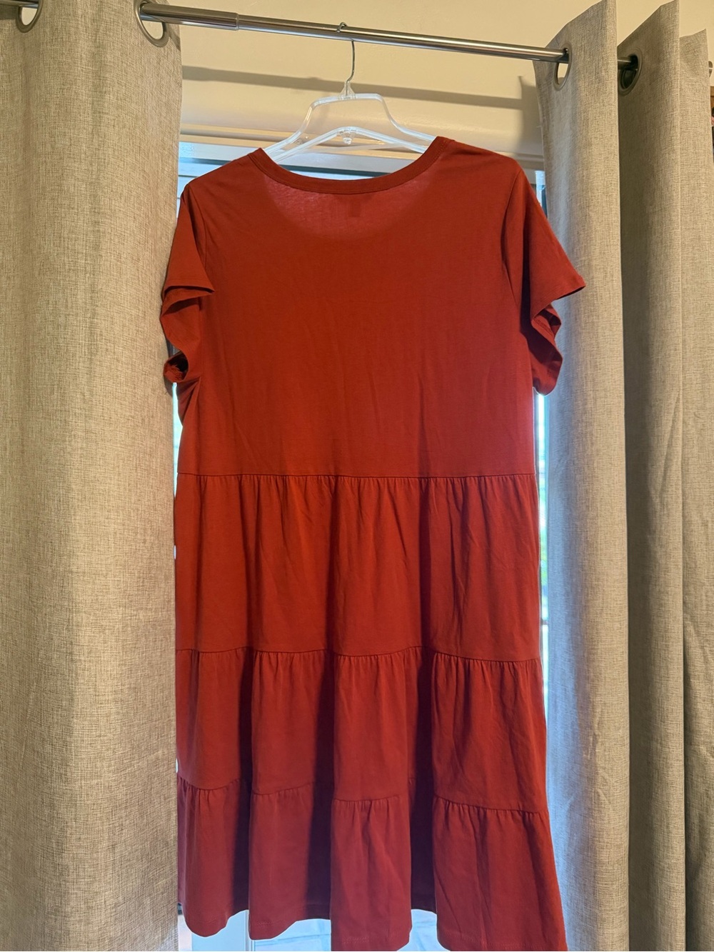 Time and Tru Rust Tiered Short-Sleeve Midi Dress size XL